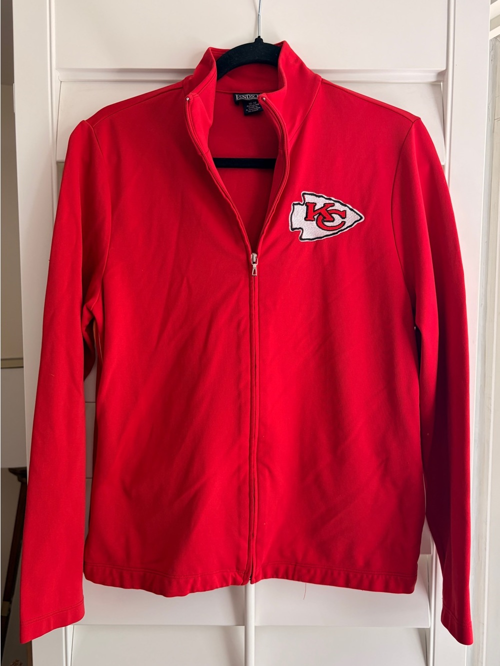 Lands' End Red Full-Zip Jacket with KC Chiefs Logo